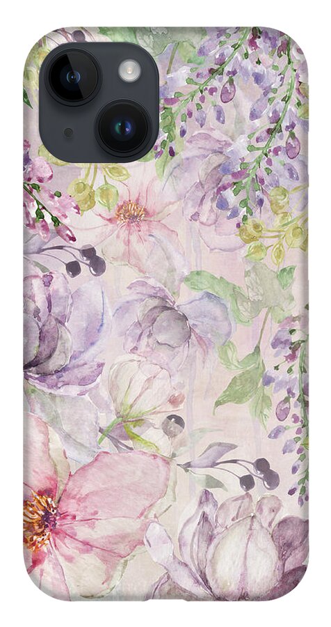 Gardens iPhone 14 Case featuring the mixed media The Pastel Garden by Colleen Taylor