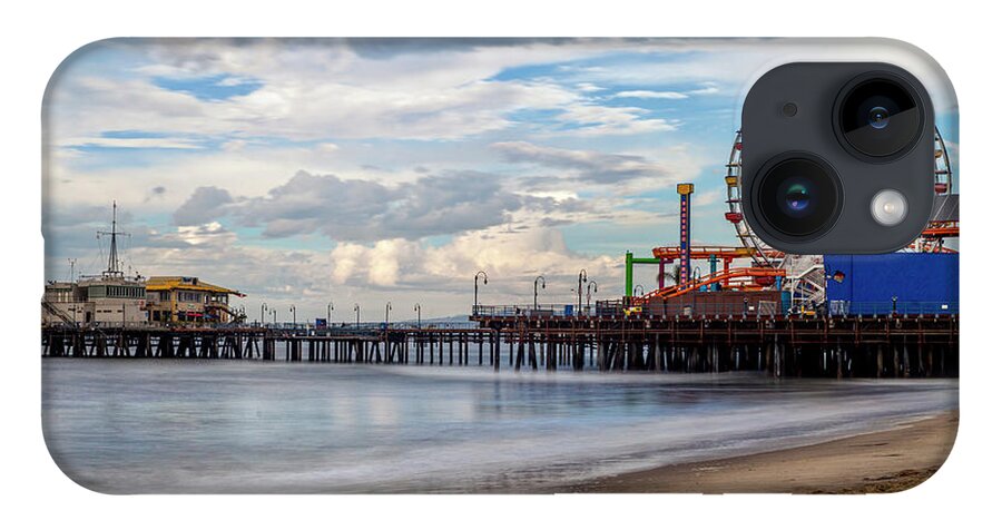 Santa Monica Pier iPhone 14 Case featuring the photograph The Pier On A Cloudy Day by Gene Parks
