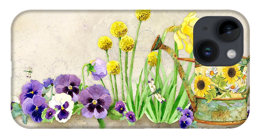 Pansy iPhone 14 Case featuring the painting The Promise of Spring - Pansy by Audrey Jeanne Roberts