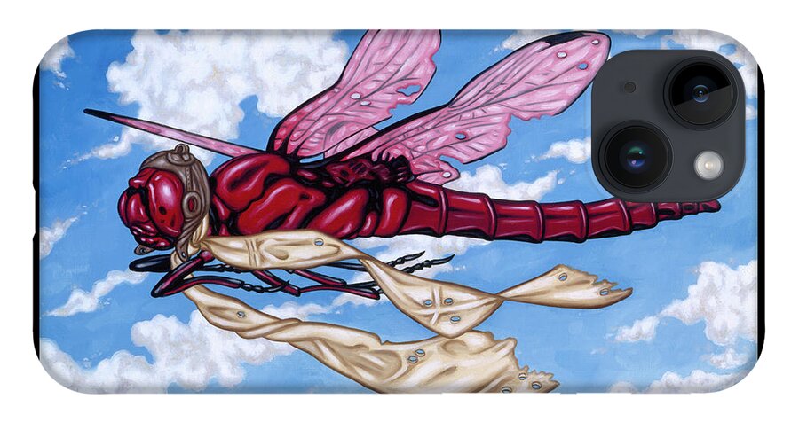 Dragonfly iPhone Case featuring the painting The Red Baron by Paxton Mobley