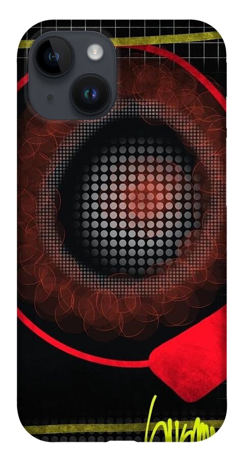 Abstract iPhone 14 Case featuring the digital art The Red Zone by Susan Fielder