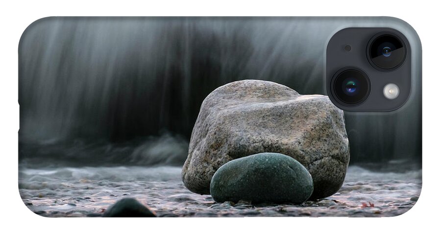 Scenic iPhone 14 Case featuring the photograph The Rocks at the End of Hastie Road by Mary Lee Dereske