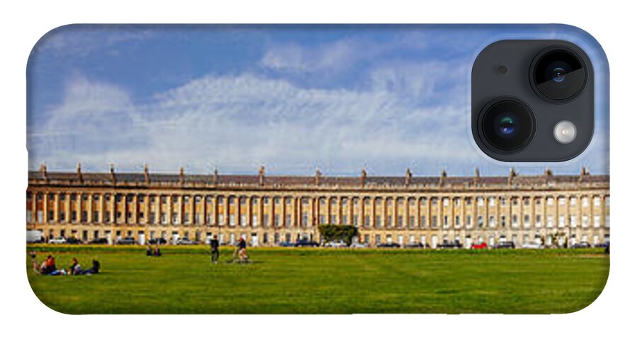 Bath iPhone 14 Case featuring the photograph The Royal Crescent Panorama by Laura Tucker