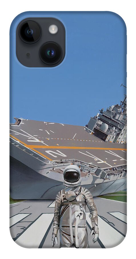 Astronaut iPhone 14 Case featuring the painting The Runway by Scott Listfield
