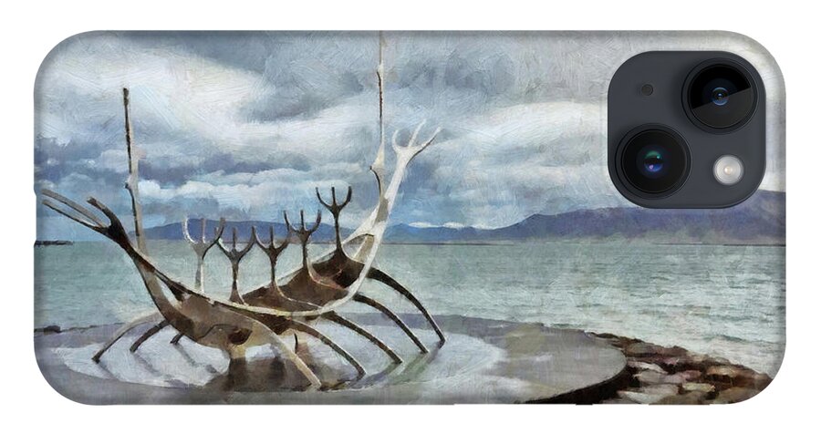 Solfar iPhone 14 Case featuring the digital art The Sun Voyager by Digital Photographic Arts