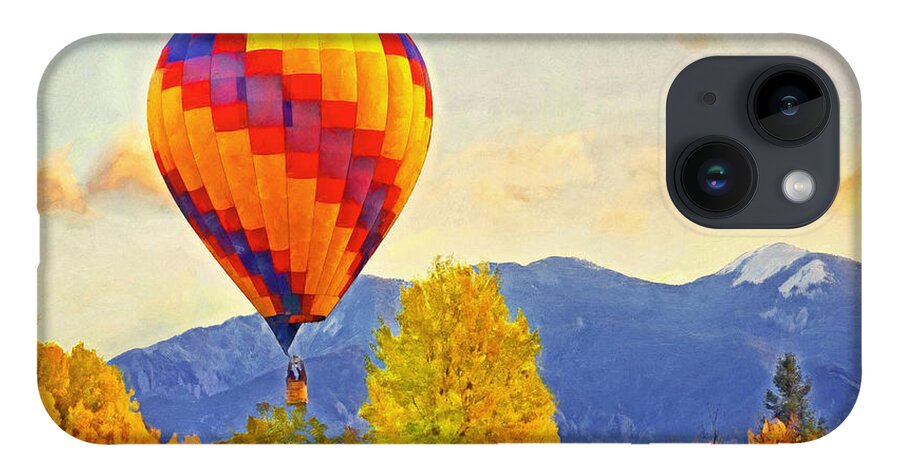 Taos Mountain Balloon Festival iPhone 14 Case featuring the digital art The Taos Mountain Balloon Rally 1 by Digital Photographic Arts