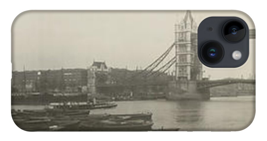 The Thames At Tower Bridge iPhone 14 Case featuring the photograph The Thames at Tower Bridge 1909 by Richard Reeve