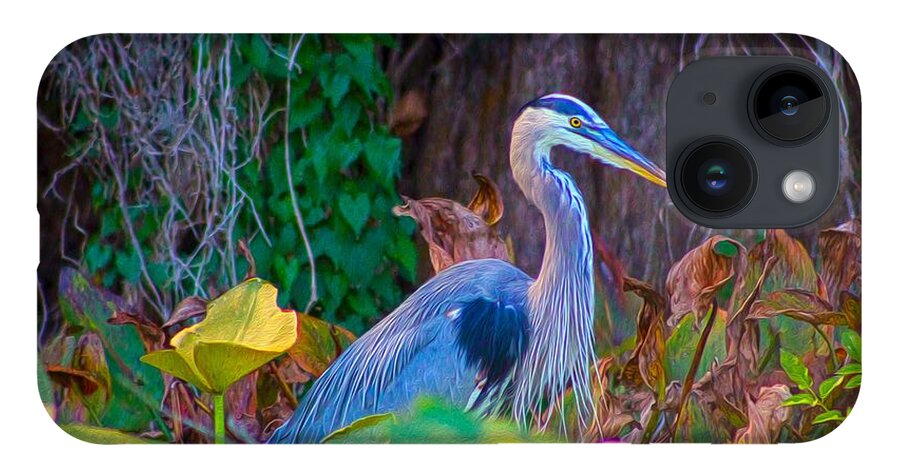 Nature iPhone Case featuring the painting Majestic Great Blue Heron by DB Hayes