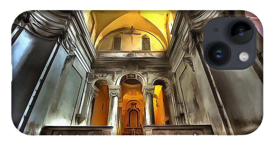 Chiesa Abbandonata iPhone 14 Case featuring the photograph THE YELLOW LIGHT CHURCH 1p - La chiesa della luce gialla 1p by Enrico Pelos