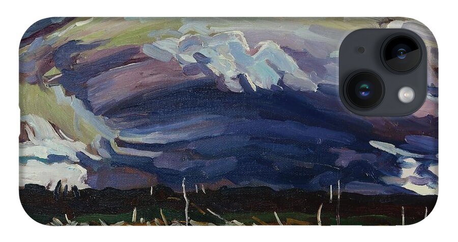 886 iPhone Case featuring the painting Thomson's Thunderhead by Phil Chadwick