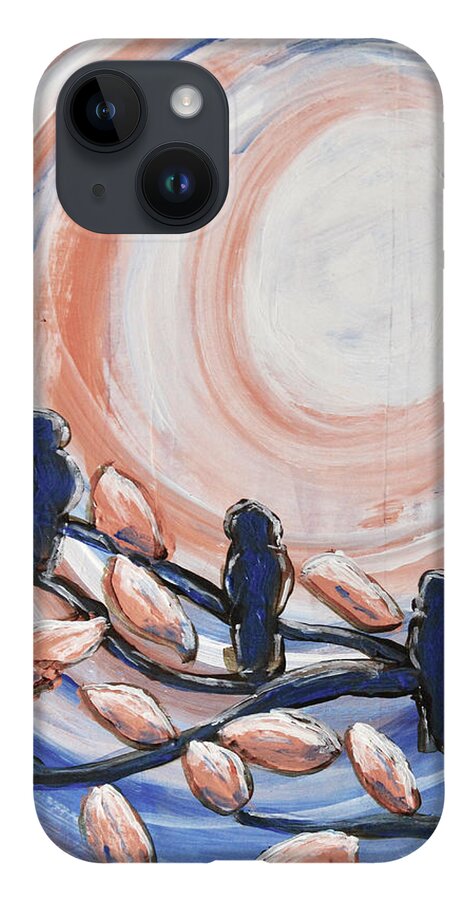 Blue iPhone 14 Case featuring the painting Three Blue by April Burton
