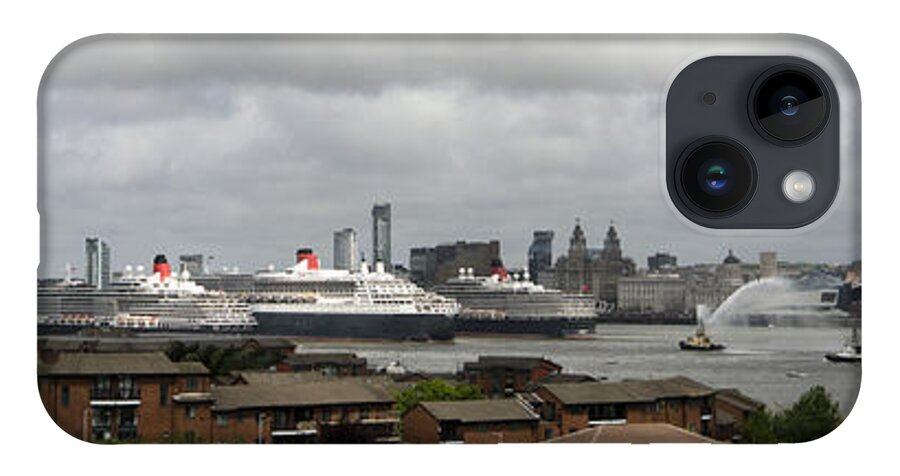 Cunard iPhone Case featuring the photograph Three Queens on the Mersey by Spikey Mouse Photography