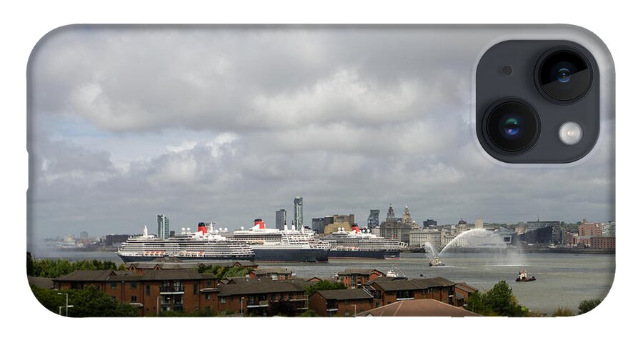 Cunard iPhone 14 Case featuring the photograph Three Queens Salute by Spikey Mouse Photography