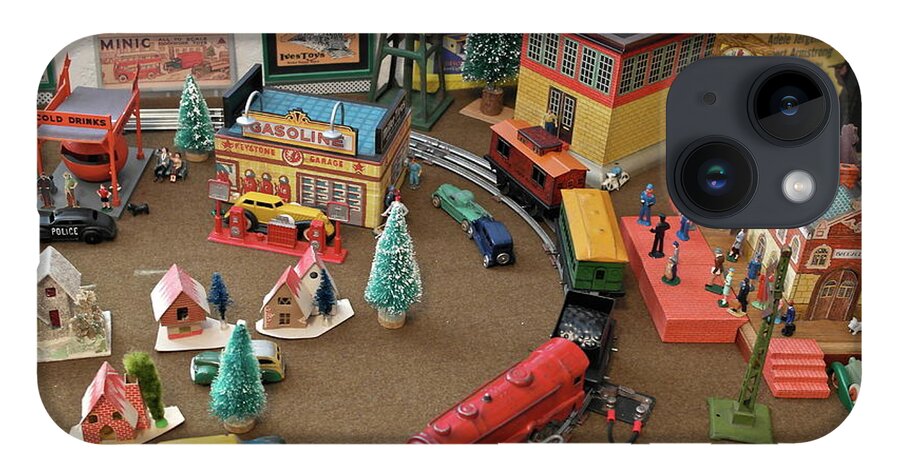 Toys iPhone 14 Case featuring the photograph Toytown - Train Set Overview by Michele Myers