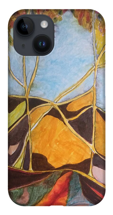 Trees iPhone 14 Case featuring the drawing Traveling Without A Camera Tangle Of Trees by Dennis Ellman