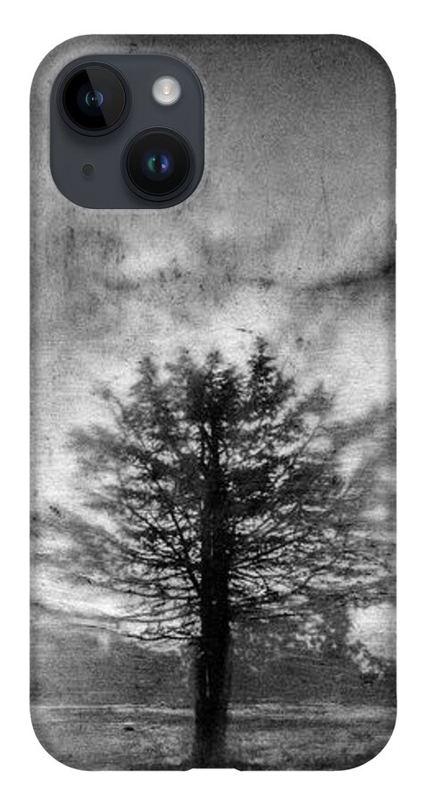 Encaustic iPhone 14 Case featuring the mixed media Tree Mist by Roseanne Jones