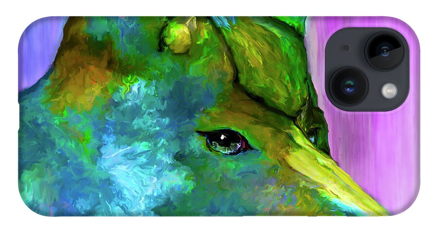 Coyote iPhone 14 Case featuring the painting Trickster Coyote by Rick Mosher
