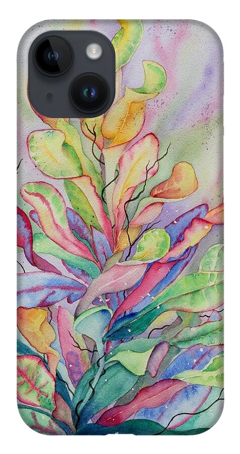 Croton iPhone Case featuring the painting Tropical Vortex by Kelly Miyuki Kimura