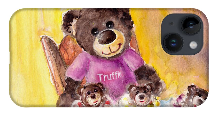 Animals iPhone 14 Case featuring the painting Truffle McFurry And The Bear Cupcakes by Miki De Goodaboom