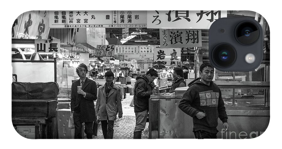 People iPhone 14 Case featuring the photograph Tsukiji Shijo, Tokyo Fish Market, Japan 2 by Perry Rodriguez