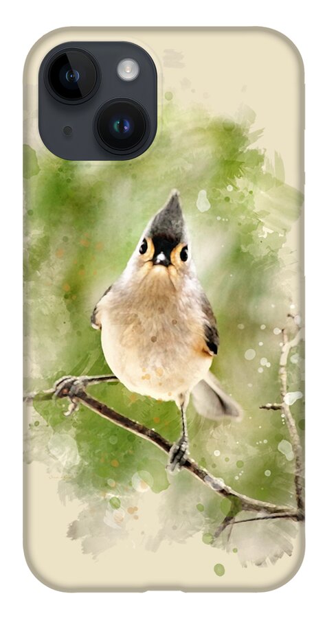 Bird iPhone Case featuring the mixed media Tufted Titmouse - Watercolor Art by Christina Rollo