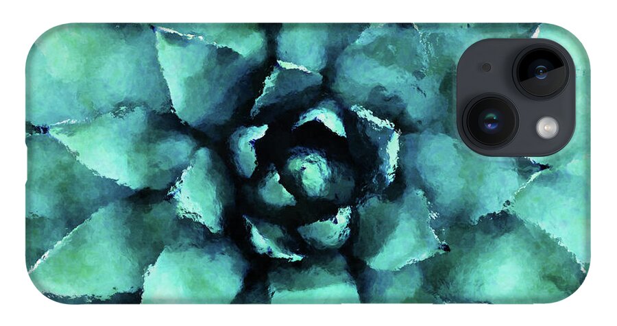 Succulent iPhone Case featuring the digital art Turquoise Succulent Plant by Phil Perkins