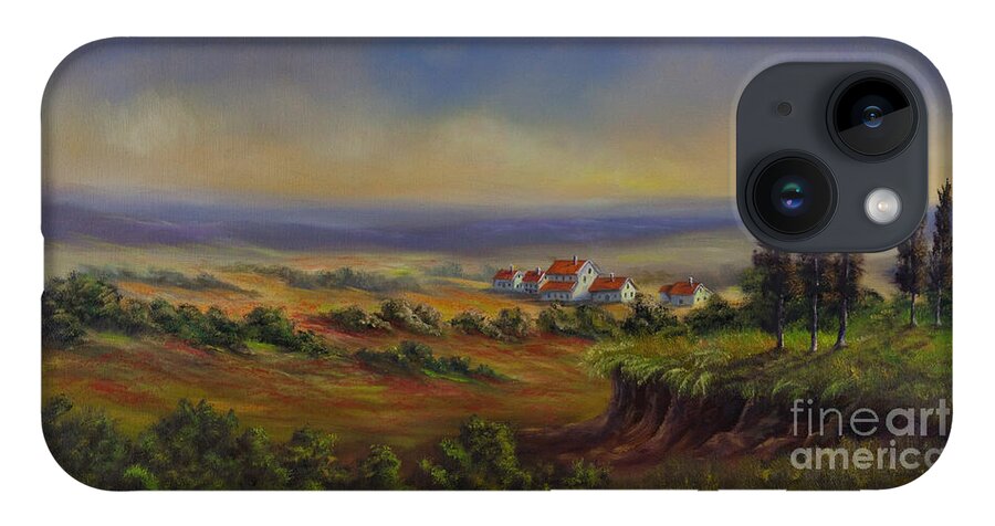 Tuscany Painting iPhone 14 Case featuring the painting Tuscany at Dusk by Charlotte Blanchard