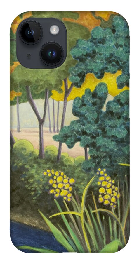 Farm iPhone 14 Case featuring the pastel Twin Mill Farm Creek by Michele Fritz