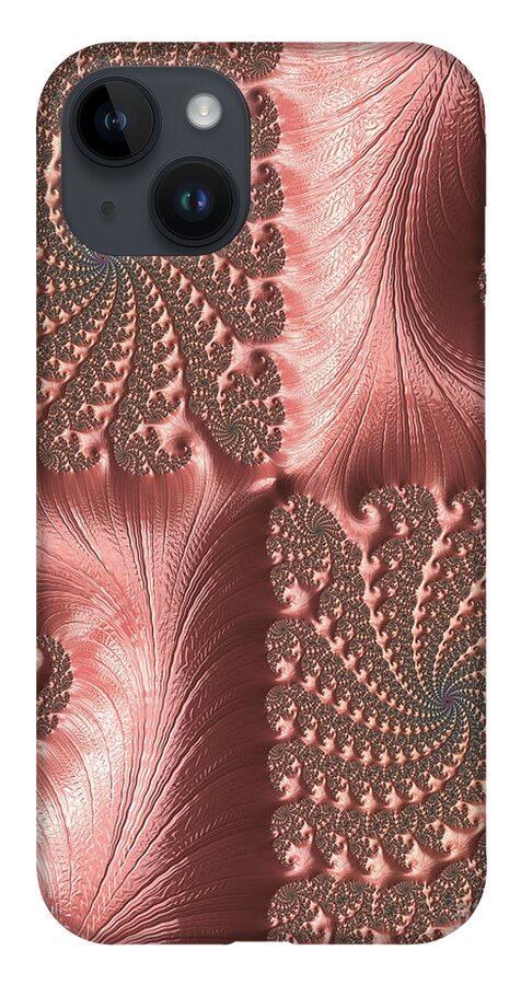 Fractal iPhone 14 Case featuring the digital art Twisted Coral by Elaine Teague
