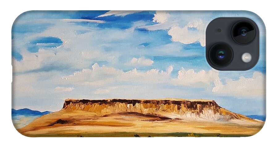First Peoples Buffalo Jump iPhone 14 Case featuring the painting Ulm Montana First People's Buffalo Jump  93 by Cheryl Nancy Ann Gordon