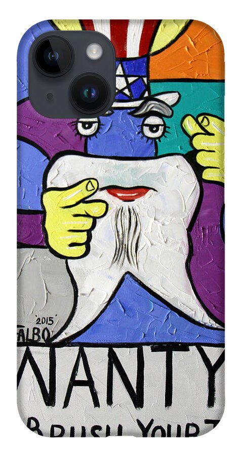 Uncle Sam Tooth iPhone Case featuring the painting Uncle Sam Tooth by Anthony Falbo