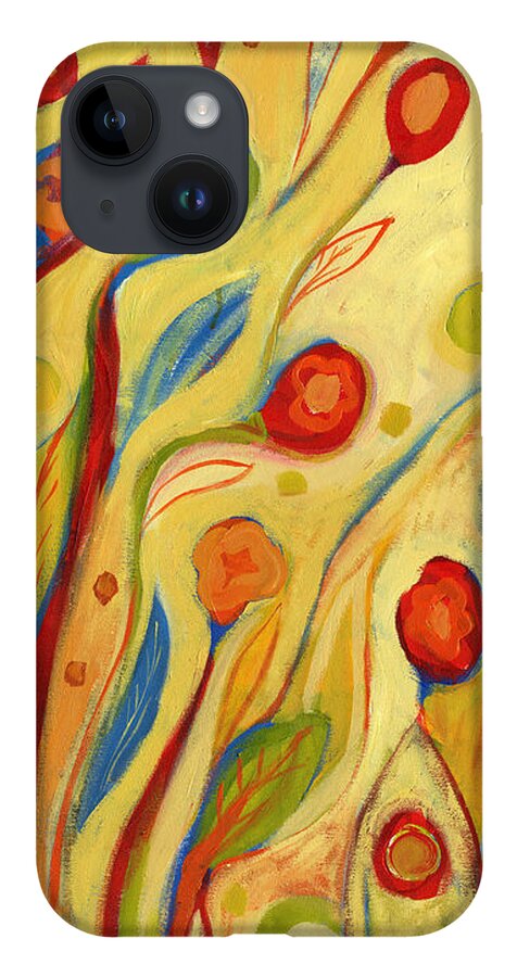Floral iPhone 14 Case featuring the painting Under a Sky of Peaches and Cream by Jennifer Lommers