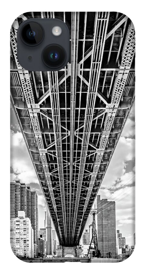Queensboro Bridge iPhone 14 Case featuring the photograph Underneath The Queensboro Bridge by Susan Candelario