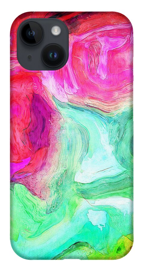 Digital Painting iPhone Case featuring the digital art Untitled Colorful Abstract by Phil Perkins