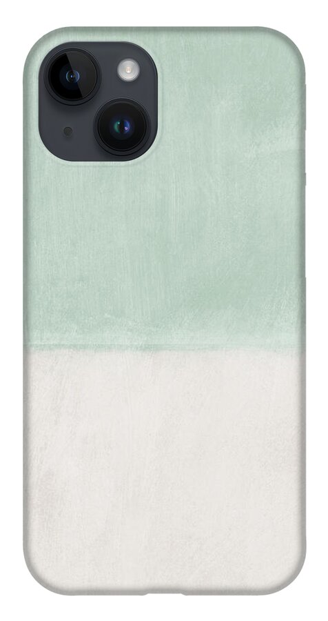 Sage iPhone 14 Case featuring the painting Upon Our Sighs 2- Abstract Art by Linda Woods