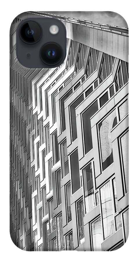 625 West 57th Street iPhone Case featuring the photograph Upward View to West 57 ST NYC BW by Susan Candelario