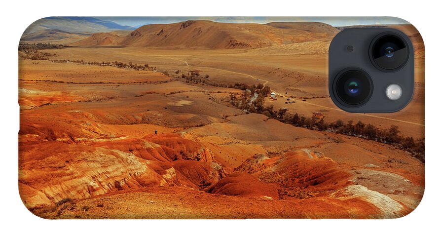 Russian Artists New Wave iPhone Case featuring the photograph Valley of Kyzyl-Chin. Multicolored Mountains. Altai by Victor Kovchin