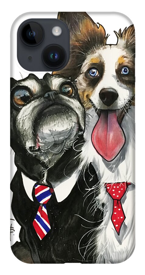Pet Portrait iPhone 14 Case featuring the drawing Vannostrand 7-1484 by John LaFree