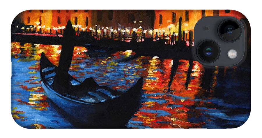 Landscape iPhone 14 Case featuring the painting Venice Lights by Vic Ritchey