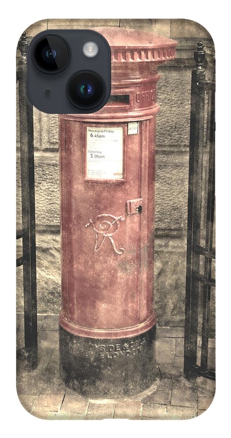 Post Box iPhone 14 Case featuring the photograph Victorian Red Post Box by Anthony Murphy