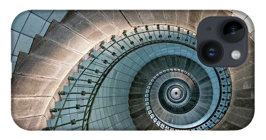 Britanny iPhone 14 Case featuring the photograph Vierge lighthouse spiral staircase by Izet Kapetanovic