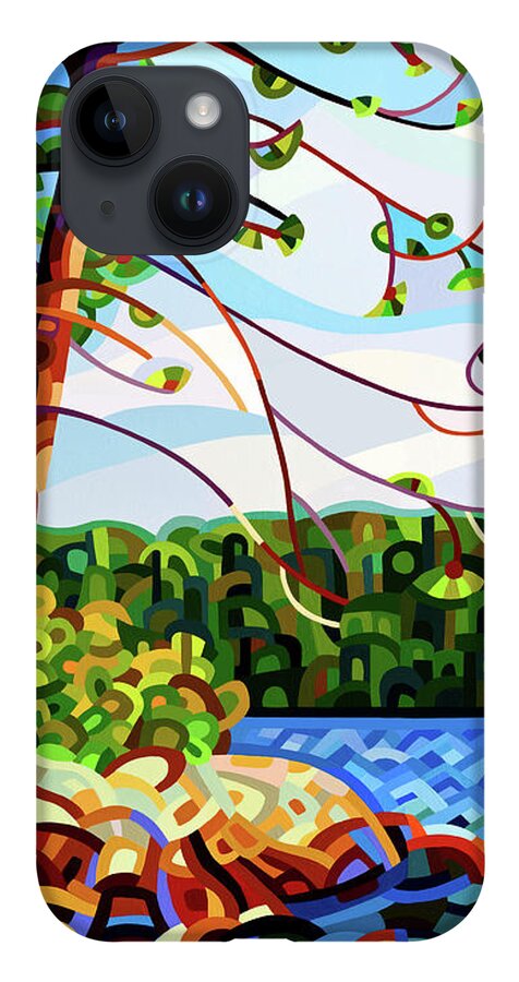  iPhone 14 Case featuring the painting View From Mazengah - crop by Mandy Budan