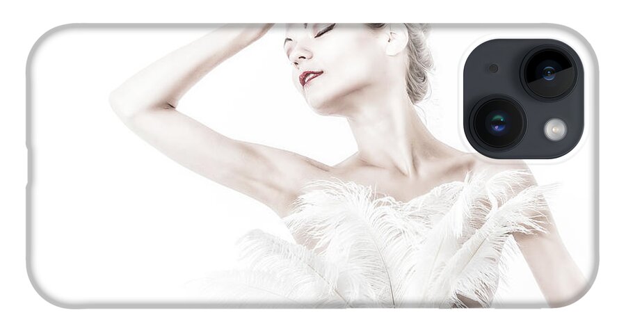 Models iPhone 14 Case featuring the photograph VikTory in White - Feathered by Rikk Flohr