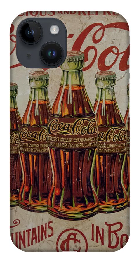 Coca Cola iPhone 14 Case featuring the photograph vintage Coca Cola sign by Flees Photos