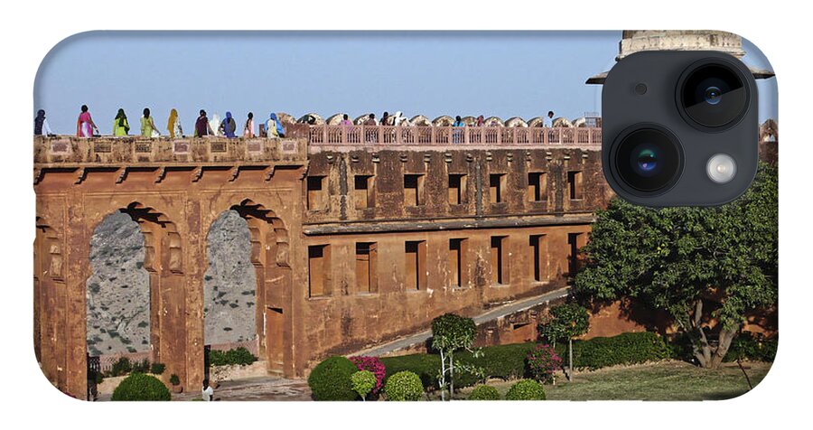 Jaigarh Fort iPhone 14 Case featuring the photograph Visitors at Jaigarh fort, Jaipur 2007 by Chris Honeyman