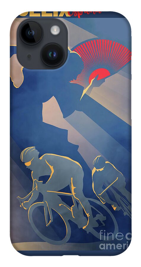 Cycling Art iPhone 14 Case featuring the digital art Vuelta Espana by Sassan Filsoof