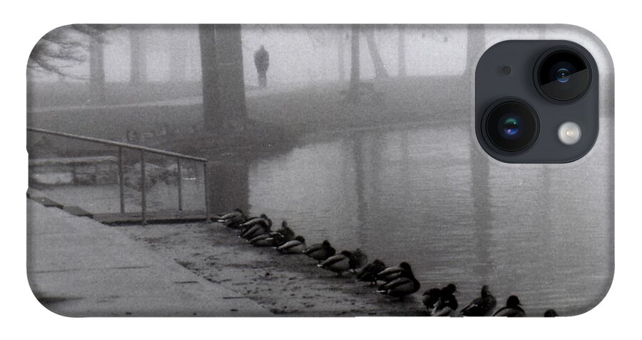 Fog iPhone 14 Case featuring the photograph Walk in the fog by Thomas Pipia
