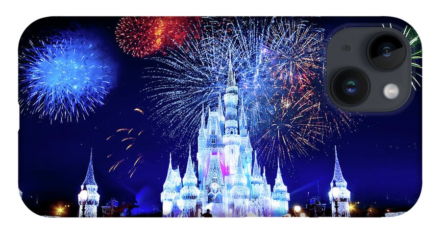 Magic Kingdom iPhone 14 Case featuring the photograph Walt Disney World Fireworks by Mark Andrew Thomas