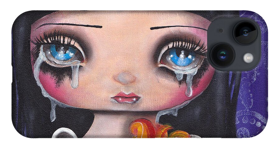 Angel iPhone 14 Case featuring the painting Wash Away my Tears by Abril Andrade