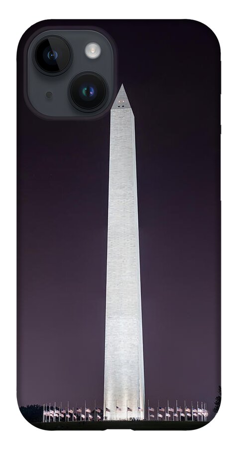 D.c. iPhone 14 Case featuring the photograph Washington Monument at Night by Chris Bordeleau